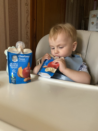 Упаковка Фруктово-овочевого пюре Gerber з Яблук Моркви та Гарбуза для дітей із 6 місяців 150 г х 12 шт (8445290223340) фото від покупців 9