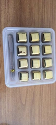 Камені для віскі та інших напоїв Moltis металеві Золото + щипці Whiskey Stones Gold 12 шт фото від покупців 2