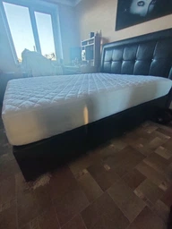Наматрасник с бортами стеганый Viluta 120x200х25 Микрофибра Белый фото от покупателей 4
