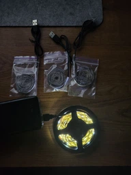 Светодиодная LED лента SMD 2835 5 вольт гибкая самоклеющаяся от USB повербанка | ЮСБ лампа светильник нейтральный белый свет от Power Bank 5 метров фото от покупателей 3