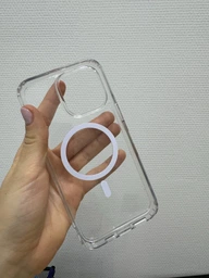 Протиударний чохол для iPhone 15 Pro Max з Magsafe IPAKY Comely Series Прозорий фото від покупців 10