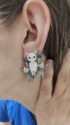 Сережки у вигляді котиків зі срібла 925 (АРТ. №6194) Dadiverin Jewelry