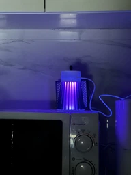 Лампа від комах 5 Вт на акумуляторі UV знищувач комарів мух мошок ос портативна електрична пастка для дому дачі тераси кемпінгу Сірий фото від покупців 13