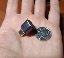 Угловой переходник адаптер OTG USB Type-C M/F (USB 4.0, 40Gbps, 100W, 8K) Metal Style-2 (48582) фото от покупателей 3