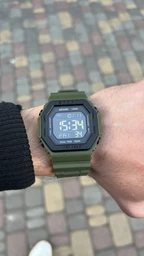 Годинник наручний з підсвічуванням Skmei 1988AG 5 ATM 45 мм Black/Green фото от покупателей 11