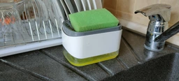 Кухонний органайзер для миття посуду SOAP PUMP диспенсер-дозатор та підставка під губку (чорний) фото від покупців 14