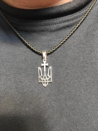 Срібний тризуб з козацьким хрестом (АРТ. №118) Dadiverin Jewelry