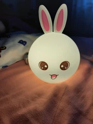 Дитячий нічник силіконовий Кролик Rabbit-Lamp нічна LED лампа на акумуляторі 5 кольорів підсвічування біло-рожевий фото від покупців 13