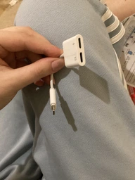 Переходник для iPhone Lightning to Lightning to Mini-Jack 3.5 mm Зарядка и Наушники Лайтнинг адаптер на iPhone iPad для наушников AUX кабель переходник 3.5 White