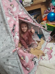 Вигвам палатака детская для детей из хлопка Единорожки 3 с матрасом и подушками фото от покупателей 1