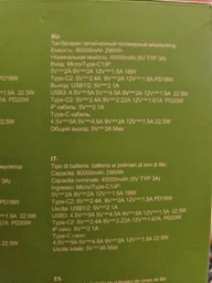 Повербанк на 80000mAh із швидкою зарядкою BOROFONE Terra fully (3USB/2Type-C/Lightning, 22.5W/3A, PD/QC). White фото від покупців 1