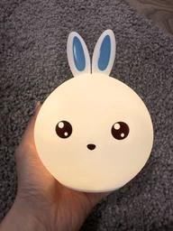 Дитячий силіконовий нічник Кролик Rabbit Lamp нічна LED лампа на акумуляторі 5 кольорів підсвічування біло-блакитний фото від покупців 8