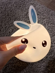 Дитячий силіконовий нічник Кролик Rabbit Lamp нічна LED лампа на акумуляторі 5 кольорів підсвічування біло-блакитний фото від покупців 7