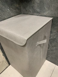 Ящик для зберігання текстильний з кришкою MBM HOME TH-02 GRAY сірий фото від покупців 1
