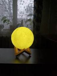 Ночник 3D Луна 13 см 3 режима 3D Moon Touch USB фото от покупателей 6