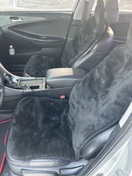 Накидка чехол в автомобиль, авто-чехол на овчине зимний, Черный (12337022) фото от покупателей 2
