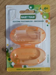 Зубная щетка-массажер Baby Team силиконовая с контейнером (7200_помаранчевий)