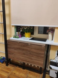 Стіл розкладний Моріс Ferrum-decor 750x1000x600 Чорний метал ДСП Кашемір 16 мм (MORI1013) фото від покупців 2