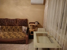 Кошачья когтеточка лазалка в домик с лежанкой для кошек кото 90х60х40см молочно бордовая фото от покупателей 7