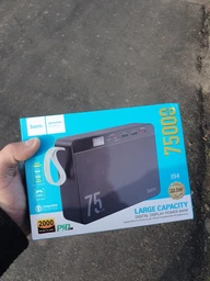 Портативна батарея повербанк Power bank Hoco J94 75 000 mAh пауербанк павер бенк для телефону зі швидкою зарядкою з ремінцем 22.5W, Чорний фото від покупців 12