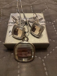 Серьги с кристаллами Сваровски 085248c 3см*17мм Белый