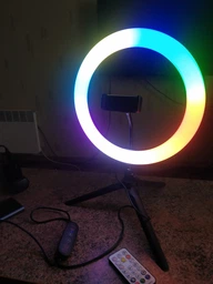 Кольцевая USB LED лампа Puluz PKT3082B 10" + настольный штатив фото от покупателей 2