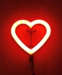 Кольцевая светодиодная лампа в форме сердца LED RGB JM33-13 штатив и селфи блютуз пульт Набор блогера кольцо на 33 см от USB фото от покупателей 3