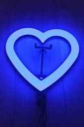 Кольцевая светодиодная лампа в форме сердца LED RGB JM33-13 штатив и селфи блютуз пульт Набор блогера кольцо на 33 см от USB фото от покупателей 4