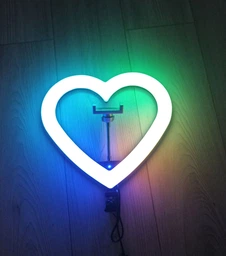 Кольцевая светодиодная led лампа rgb в форме сердца радужная с штативом 2 метра JM33-13 блютуз пультом для селфи блогеров визажистов салонов фотосессий съемки тик тока комплект набор блогера лед кольцо ргб сердечко мультиколор разноцветное 33 см фото от покупателей 19