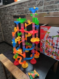 Детский конструктор - лабиринт Marble Run для мальчиков и девочек из труб с шариками 105 деталей (NO.678-7) фото от покупателей 5