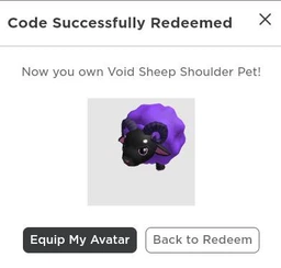 Roblox: Void Sheep Shoulder Pet фото от покупателей 1
