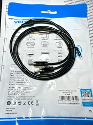 Кабель Vention 3.5 мм - 2RCA 3 м Hi-Fi, позолоченные контакты Черный (BCFBI)