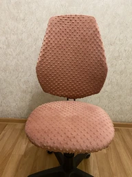 Універсальний плюшевий чохол з відкритою спинкою на офісне крісло, натяжний на гумці, від MinkyHome Антрацит фото від покупців 6
