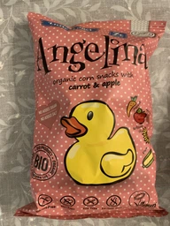 Кукурудзяні снеки Angelina морква та яблуко без глютена Mclloyd's 30 г