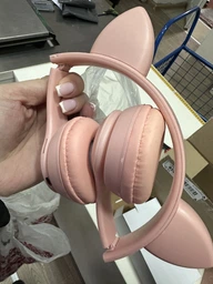 Бездротові Bluetooth навушники з котячими вушками та лід підсвічуванням Y47 Cat Ear Рожеві фото від покупців 1