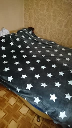 Плед флисовый Home Line Звезды на сером 220х195 см (2600001644975) фото от покупателей 1