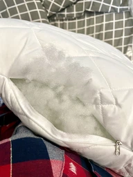 Подушка для сна Sleepingg Антиаллергенное волокно 50х70 см Стеганный чехол со стежкой и молнией Белая (4820182650093) фото от покупателей 17