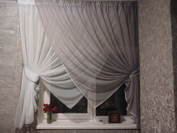 Кухонный комплект штор VR-Textil Дуэт № 060к с подвязками 170х330 см Белый со светло-бежевым (50-749)