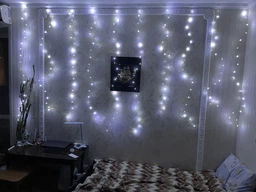 Гірлянда крапля роси 3х2м 240 LED різнокольорова гірлянда нитка штора світлодіодна новорічна + ПОДАРУНОК Блок живлення фото від покупців 3