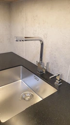 Смеситель для кухни с подключением к фильтру Luxor Mercury Stainless steel 3D Prof стальной , сатин (хром) + отдельно питьевой канал на смесителе с фильтра