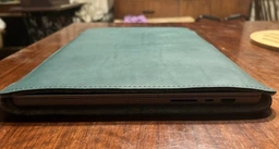 Кожаный чехол для MacBook Дизайн №1 с войлоком, натуральная кожа итальянский Краст, цвет Синий