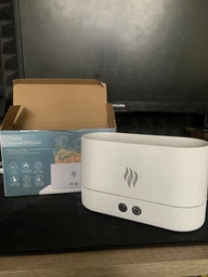 Зволожувач повітря з імітацією полум'я та диму Humidifier 3D-Flame 0.25л ароматизатор, живлення USB Type-C, підсвічування Білий