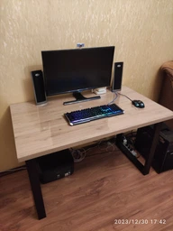 Письменный стол Ferrum-decor Драйв 750x1200x700 Черный металл ДСП Белый 32 мм (DRA211) фото от покупателей 2