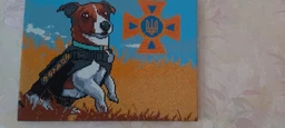 Алмазна вишивка на підрамнику ColorArt 30x40 Пес Патрон STP482 + Подарунок лак для покриття