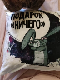 Подушка плюшева смішна з приколом з написом з принтом WONKEY " Подарок Ничего " 35 х 35 см 13012