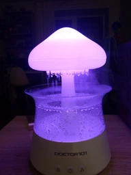 Атмосферний ультразвуковий зволожувач повітря гриб Rainfall з ефектом дощу. Нічник зволожувач повітря Doctor-101 з підсвіткою білий фото від покупців 4