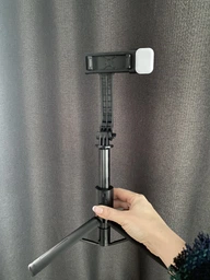 Селфи-палка штатив Selfie Stick L12D с 2 LED лампами и Bluetooth кнопкой Монопод-трипод