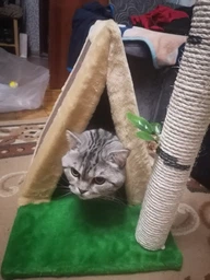 Когтеточка Lucky Pet домик сизалевый Бивак, Серый, 50х33х46см