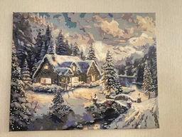 Картина за номерами Зимній пейзаж. Новорічна 40*50 см Орігамі (LW3253)