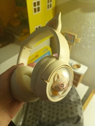 Дитячі ігрові бездротові навушники Onikuma B5 c RGB підсвічуванням та вбудованим мікрофоном Бежевий фото від покупців 3